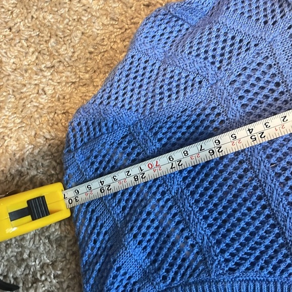 MICHAEL MICHAEL KORS V-NECK Wedgewood Blue Sweater Top SZ - Picture 10 of 10